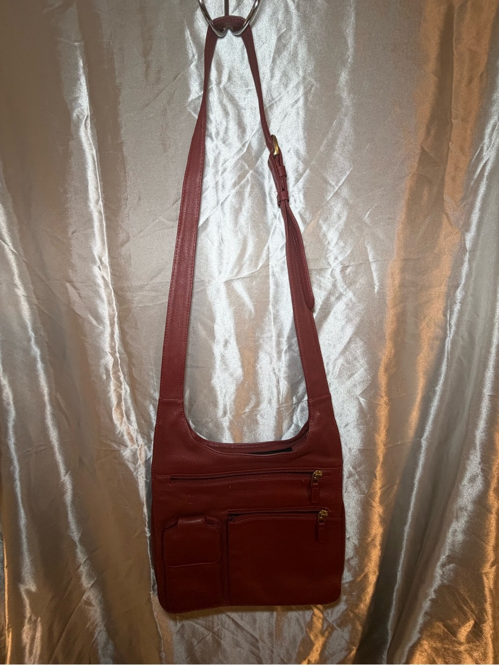 Vintage J.P. Ourse & Cie Traveler Leather Crossbody Bag